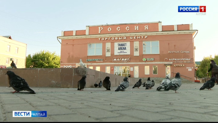 Семья из Барнаула начала приводить в порядок площадь у бывшего кинотеатра «Россия»