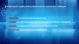 Как будет работать в новогодние праздники общественный транспорт Барнаула?