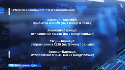 В Алтайском крае введены временные изменения в расписании движения пригородных поездов