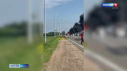 В Зональном районе открытым пламенем горел рейсовый автобус